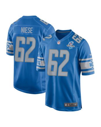 Michael Niese 62 Detroit Lions 2023 Playoffs Patch Game Men Jersey - Blue