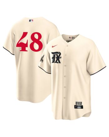 Jacob Degrom 48 Texas Rangers 2023 City Connect Cool Base Game Jersey - Cream