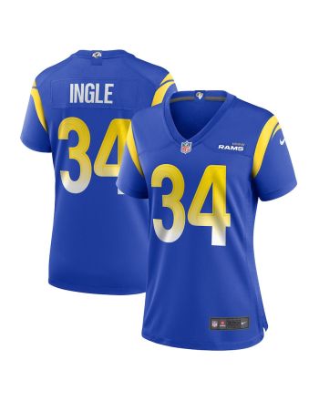 Tanner Ingle 34 Los Angeles Rams Game Women Jersey - Royal