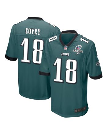 Britain Covey 18 Philadelphia Eagles 2023 Playoffs Patch Game Men Jersey - Midnight Green