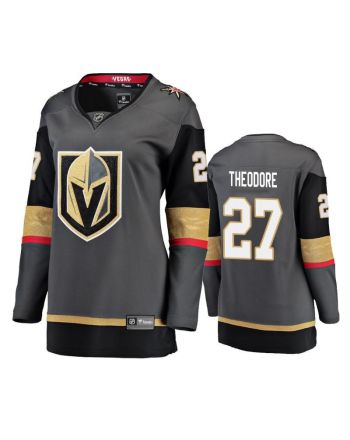 Women Vegas Golden Knights Shea Theodore 27 Breakaway Player Home Black Jersey Jersey