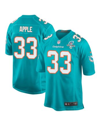 Eli Apple 33 Miami Dolphins 2023 Playoffs Patch Game Men Jersey - Aqua