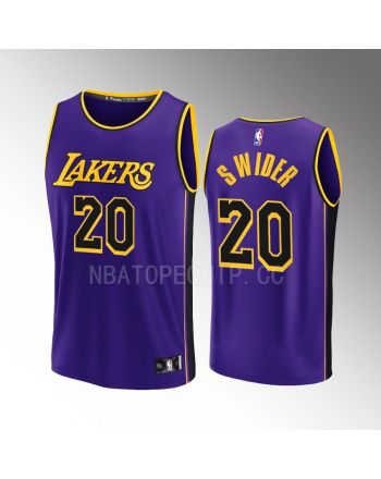 Los Angeles Lakers 20 Cole Swider Statement Men Jersey 2022-23 Fast Break Purple