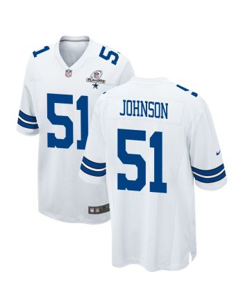 Durrell Johnson 51 Dallas Cowboys 2023 Playoffs Patch Game Men Jersey - White