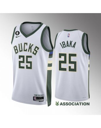 Milwaukee Bucks Serge Ibaka 25 White Association Edition Jersey 2022-23 Swingman