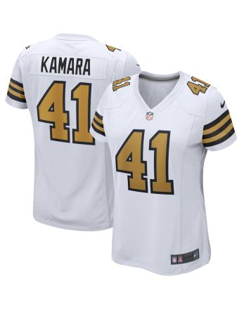 Alvin Kamara 41 New Orleans Saints Women's Alternate Game Jersey - White