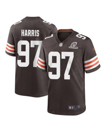 Shelby Harris 97 Cleveland Browns 2023 Playoffs Patch Game Men Jersey - Brown