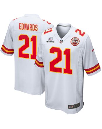 Mike Edwards 21 Kansas City Chiefs 2023 Playoffs Patch Game Men Jersey - White