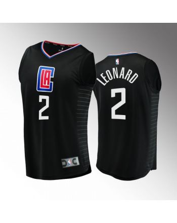 Kawhi Leonard 2 Clippers Black Men Jersey Fast Break 2022-23 Statement