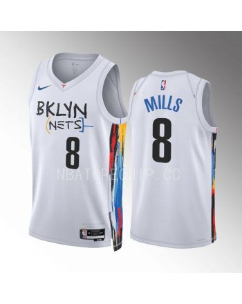 Brooklyn Nets Patty Mills 8 2022-23 City Edition White Jersey Swingman