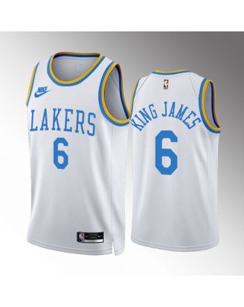 LeBron James King James 6 Los Angeles Lakers White Jersey Classic