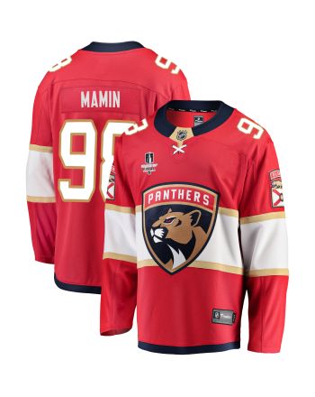 Florida Panthers Maxim Mamin 98 Home 2023 Stanley Cup Final Breakaway Men Jersey - Red