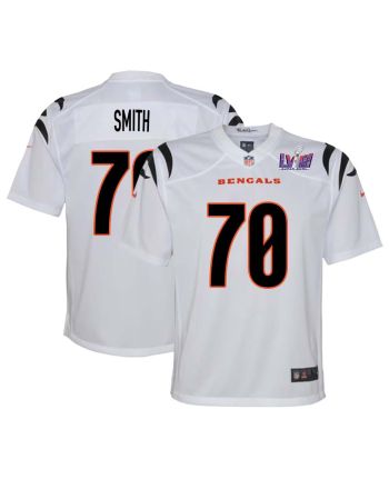 D’Ante Smith 70 Cincinnati Bengals Super Bowl LVIII YOUTH Away Limited Jersey - White