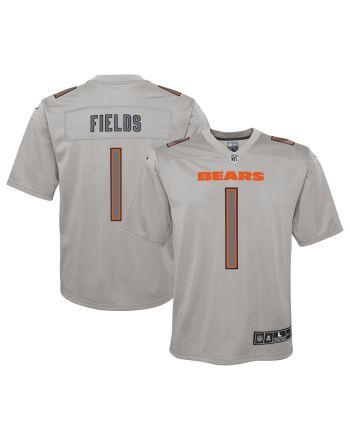 Justin Fields 1 Chicago Bears Youth Atmosphere Game Jersey - Gray