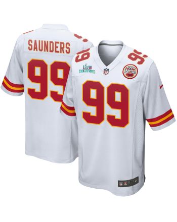 Khalen Saunders 99 Kansas City Chiefs Super Bowl LVII Champions Men Game Jersey - White