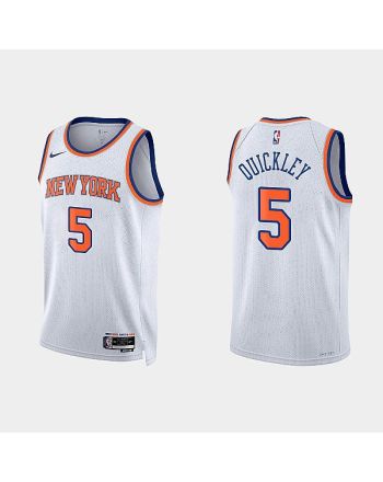 New York Knicks Immanuel Quickley 5 2022-23 Association Edition White Men Jersey Swingman