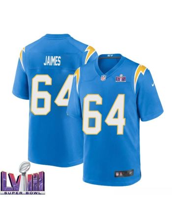 Brenden Jaimes 64 Los Angeles Chargers Super Bowl LVIII Men Home Game Jersey - Powder Blue