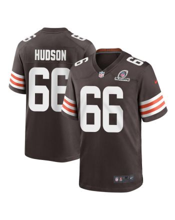 James Hudson 66 Cleveland Browns 2023 Playoffs Patch Game Men Jersey - Brown