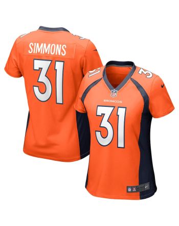 Justin Simmons 31 Denver Broncos Women's Game Jersey - Orange