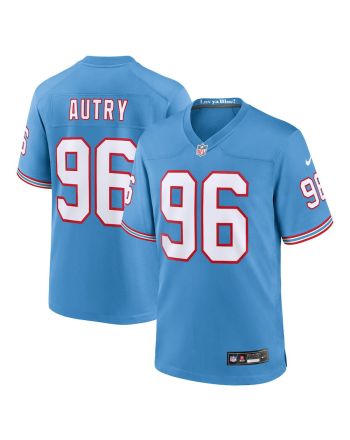 Denico Autry 96 Tennessee Titans Oilers Throwback Alternate Game Men Jersey - Light Blue