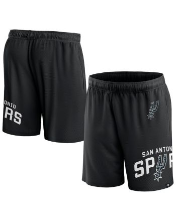 San Antonio Spurs Black Free Throw Mesh Shorts - Men