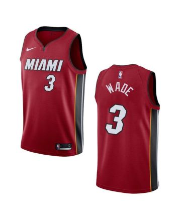 Men's Miami Heat 3 Dwyane Wade Statement Swingman Jersey - Red