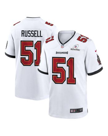 J.J. Russell 51 Tampa Bay Buccaneers 2024 Divisional Patch Game Men Jersey - White