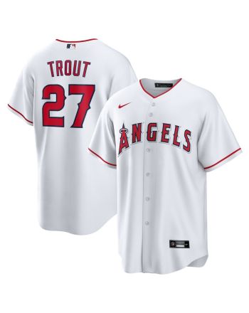 Mike Trout 27 Los Angeles Angels Home Player Name Jersey - White