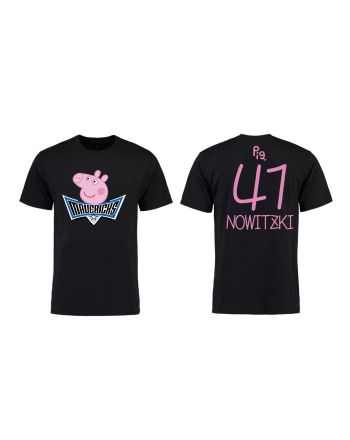 Dirk Nowitzki 41 Dallas Mavericks Pig Print T-Shirt - Black