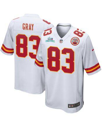 Noah Gray 83 Kansas City Chiefs Super Bowl LVII Champions Men Game Jersey - White