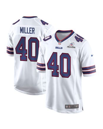 Von Miller 40 Buffalo Bills 2023 Playoffs Patch Game Men Jersey - White