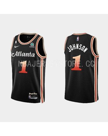 Atlanta Hawks 1 Jalen Johnson 2022-23 City Edition Black Men Jersey