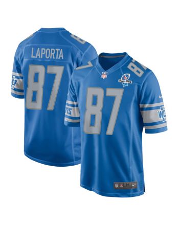 Sam LaPorta 87 Detroit Lions 2023 Playoffs Patch Game Men Jersey - Blue