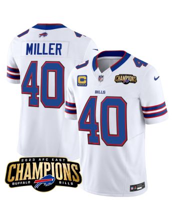 Von Miller 40 Buffalo Bills 2023 AFC East Champions Patch Game Men Jersey - White