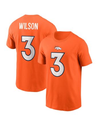 Russell Wilson 3 Denver Broncos Player Name & Number T-Shirt - Orange