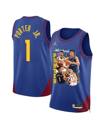 Michael Porter Jr. 1 Denver Nuggets Soaring Forward 2023 NBA Champions Swingman Jersey - Blue