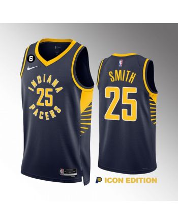 Jalen Smith 25 Indiana Pacers Navy Icon Edition 2022-23 Men Jersey Swingman