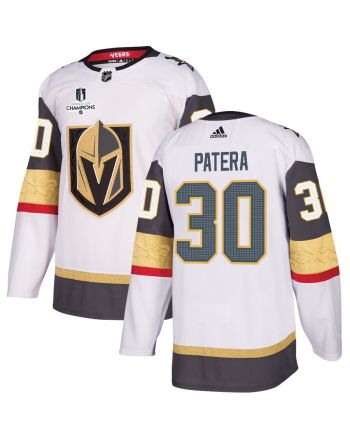 Jiri Patera 30 Vegas Golden Knights Stanley Cup 2023 Champions Patch Away Breakaway Men Jersey - White