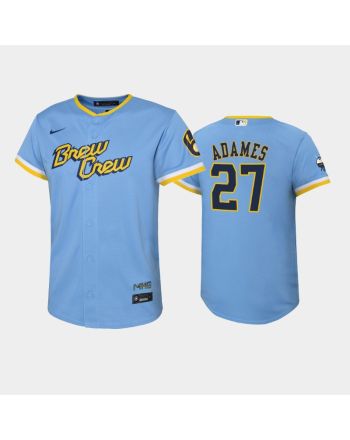 2022-23 City Connect Youth Milwaukee Brewers Willy Adames 27 Willy Adames Jersey - Powder Blue