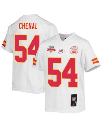 Leo Chenal 54 Kansas City Chiefs Super Bowl LVII Champions 3 Stars Youth Game Jersey - White