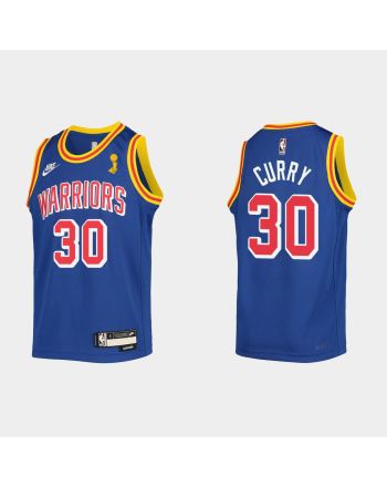 Golden State Warriors Stephen Curry 30 2021-22 Champions Cup Royal Jersey