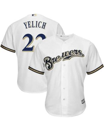 Christian Yelich Milwaukee Brewers Big And Tall Home Cool Base Player Jersey - White