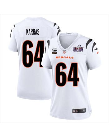 Ted Karras 64 Cincinnati Bengals Super Bowl LVIII Women Away Limited Jersey - White