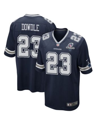 Rico Dowdle 23 Dallas Cowboys 2023 Playoffs Patch Game Men Jersey - Navy