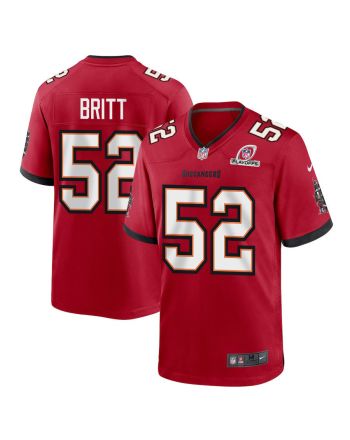 K.J. Britt 52 Tampa Bay Buccaneers 2023 Playoffs Patch Game Men Jersey - Red