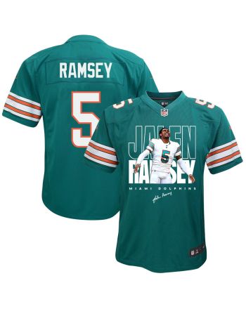 Jalen Ramsey 5 Signed Miami Dolphins Alternate Game YOUTH Jersey - Aqua