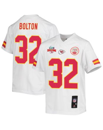 Nick Bolton 32 Kansas City Chiefs Super Bowl LVII Champions 3 Stars Youth Game Jersey - White