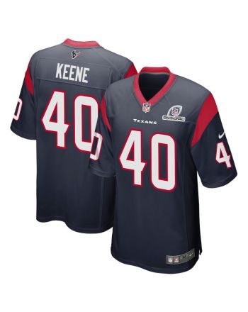 Dalton Keene 40 Houston Texans 2024 Divisional Patch Game Men Jersey - Navy