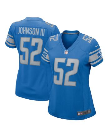 Raymond Johnson III 52 Detroit Lions Women Team Game Jersey - Blue