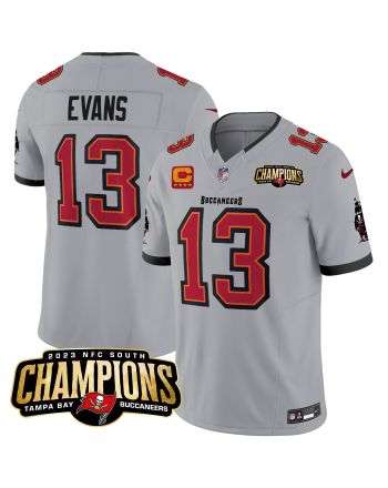 Mike Evans 13 Tampa Bay Buccaneers 2023 NFC South Champions Patch Game Men Jersey - Gray